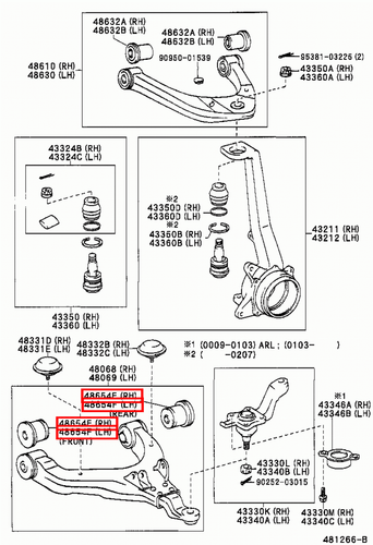 Genuine Toyota Prado VZJ95 VZJ90 Tacoma RZN161 Front Lower Control Arm Bush Kit - Picture 8 of 11