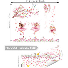 3pcs For Room Wall Stickers Pink Fairy Butterfly Dragonfly Waterproof PVC