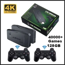 128G 4K Video Game Console Retro TV Stick HDMI 2 Wireless Controller 41000 Games