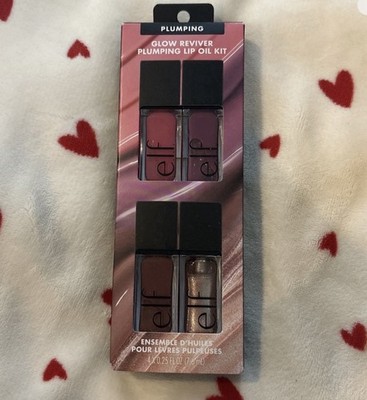 ELF Glow Reviver Plumping Lip Oil Kit Set of 4 NIB E.L.F Lip Oil Lip Plumper