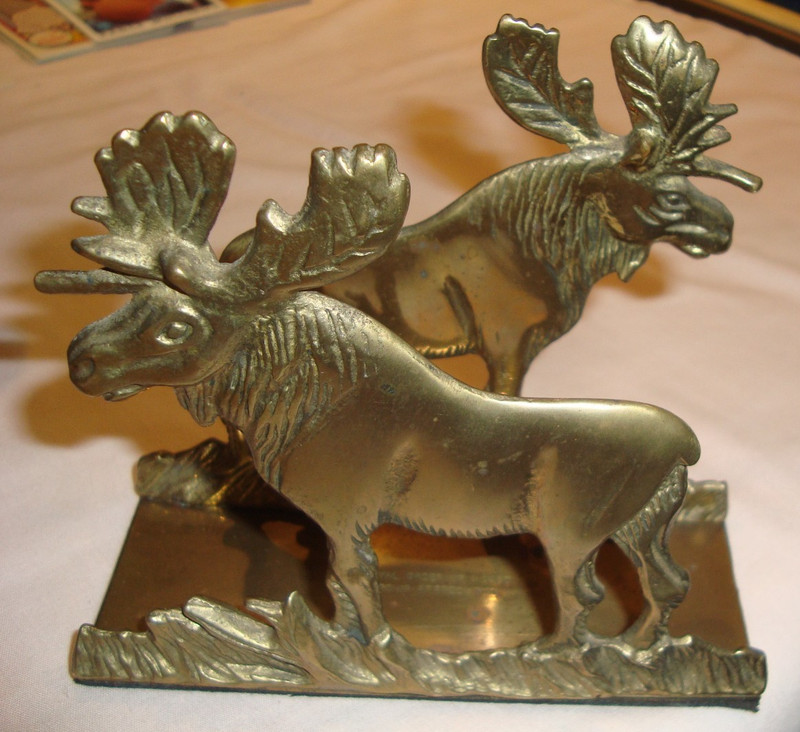 Vintage Solid Brass Loyal Order of the Moose Mail or Napkin Holder