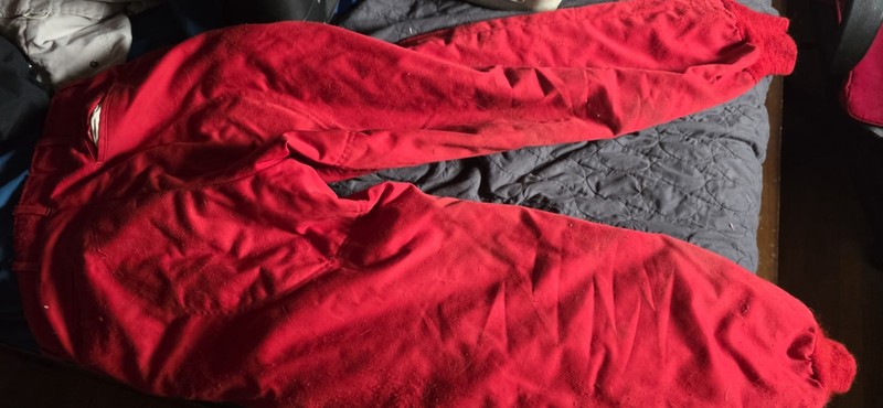 Vintage 60’s SEARS TED WILLIAMS LG Red Quilted Insulated Hunting Pants