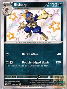 Bisharp 186/091 Paldean Fates Shiny Rare