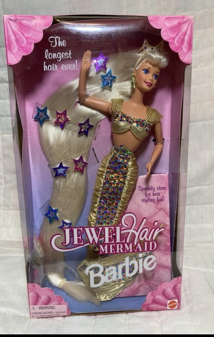 MATTEL 1995 BARBIE "JEWEL HAIR MERMAID" DOLL w/LONGEST HAIR 