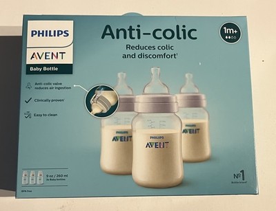 Philips Avent Anti-Colic Baby Bottles AirFree Vent 9 oz (260ml) 3-Pack 1 Month+