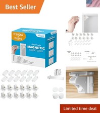 Adhesive Magnetic Cabinet Locks 12 Locks and 2 Keys