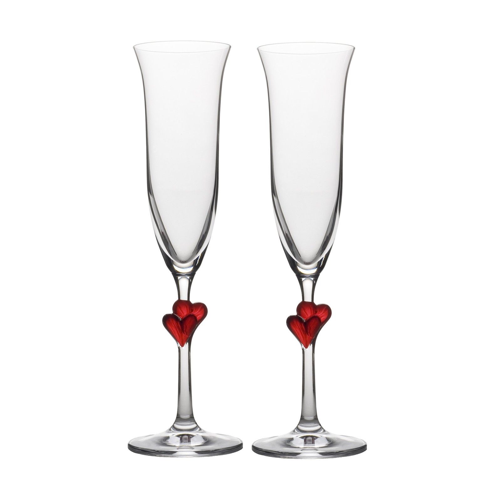 STÖLZLE LAUSITZ Serie L'AMOUR Sektkelch mit roten Herzen 175 ml 2 Stück