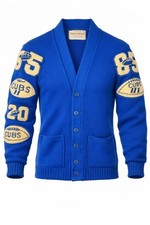 Vintage 1950s Varsity Football Letterman Cardigan Cubs Athletic Knitwear Sz 34