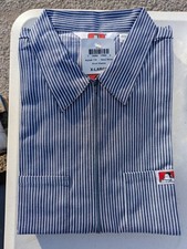 Ben Davis Railroad Navy Stripe 1/2 zip Short Sleeve Mens XL / X-Large