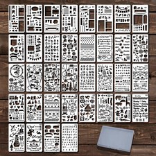 Letter  Number Stencils with Transparent Storage Box, 36 4 x 7 inches, White