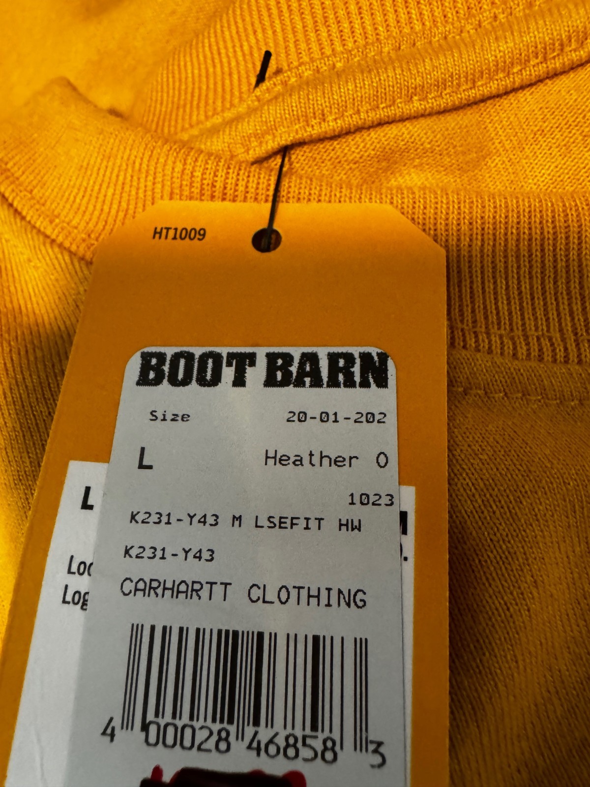 NEW Carhartt K231 Loose-Fit Heavyweight Logo Graphic T-Shirt Men's Large Yellow thumbnail 4