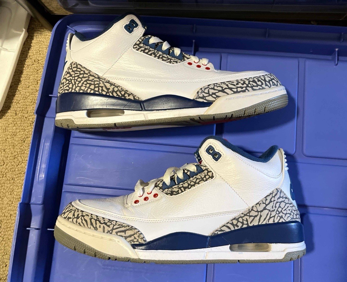 Nike Air Jordan 3 Retro True Blue 2016 Size 9.5 (854262-106 Nike Air Jordan 3 Retro True Blue 2016 Size 9.5 (854262-106