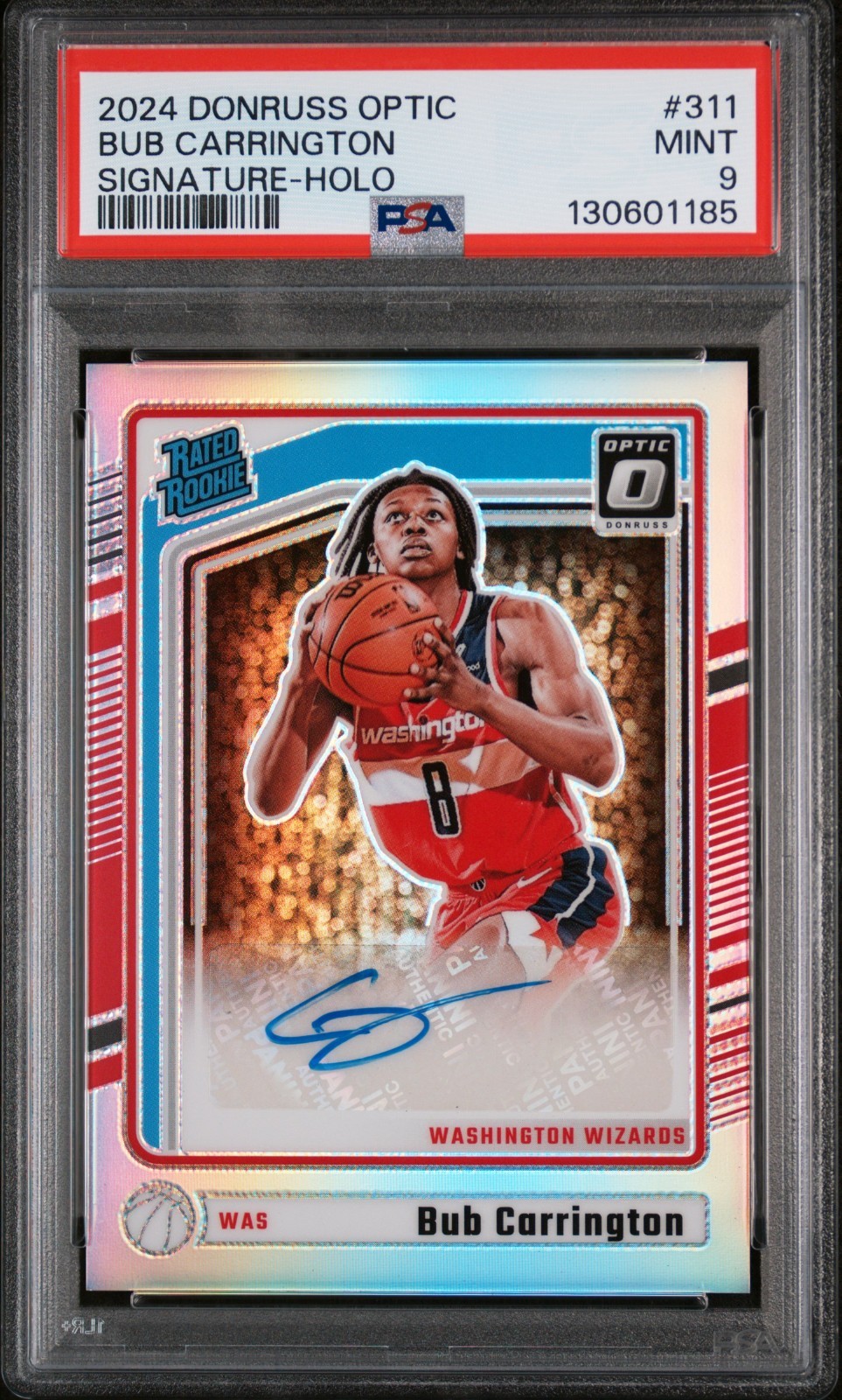 Bub Carrington 2024 Optic Rated Rookie Signature auto Holo PSA 9 #311 RC
