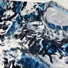 Huk Performance Fishing Shirt Men XL Long Sleeve Mossy Oak Elements Hydro UPF 30