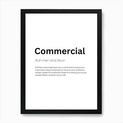 Commercial Definition Meaning Art P Framed Wall Art Poster Canvas Print Picture