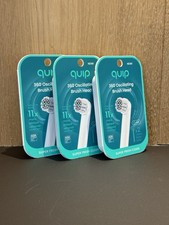  Lot of 3 Quip 360 Oscillating Toothbrush Heads Soft White, 6 Brush Heads Total