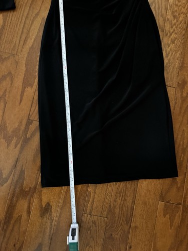Lauren Ralph Lauren Women's Black Faux Wrap Ruched Stretch Dress Size 2 - Picture 8 of 9