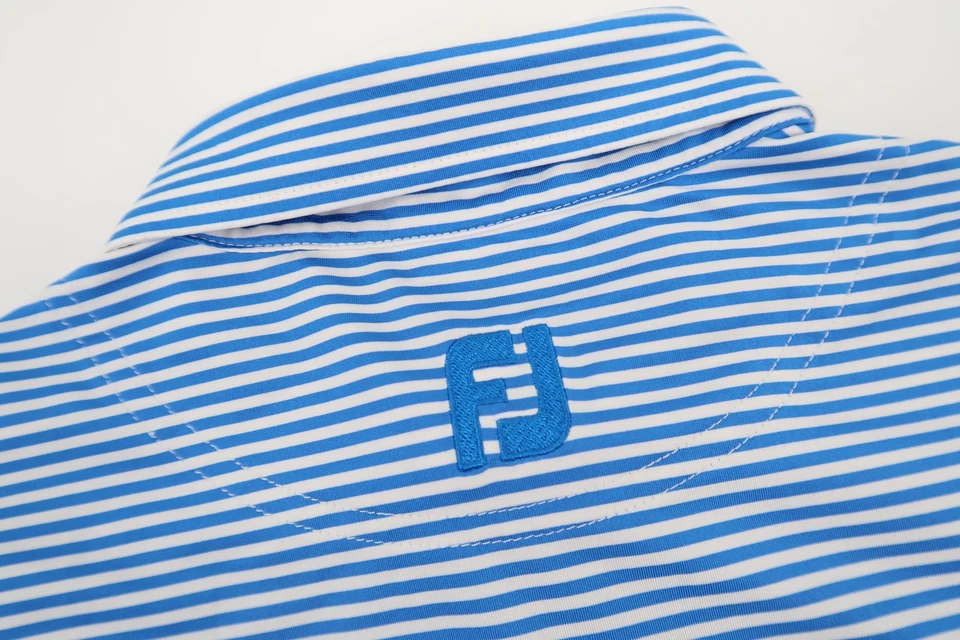 Camisa Polo Footjoy Para Hombres Grande Auburn Tigers Golf Performance Azul Rayas Foto 4 de 4