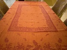 WILLIAMS SONOMA ALL LINEN REVERSABLE ORANGE PAISLEY TABLECLOTH (Tag Removed)