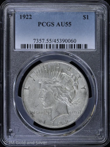1922-P $1 Peace Silver Dollar PCGS AU 55