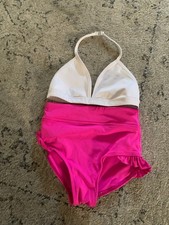 2P Tiger Friday Filly Briefs Fushia Ruffle Shorts White Bralette Girl Size M