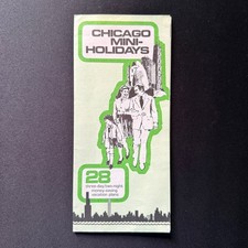 Chicago Mini-Holidays Travel Brochure 1970s Illinois Tourism Paper Ephemera