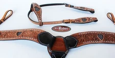 Show Tack Bridle Horse Western Leather Rodeo Headstall Breast Collar Bling 85100