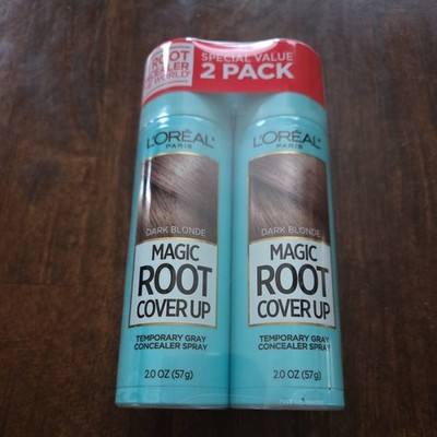 2 PACK L'Oreal Root Cover Up Temporary Gray Concealer Spray, Dark Blonde Sealed