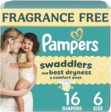 Pampers Swaddlers Diapers Size 6 35 lbs Ultra Absorbent 16 Count