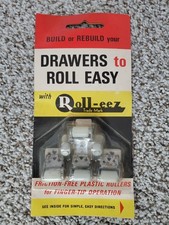 Vintage ROLL-EEZ Friction-Free  Plastic Roller Cabinetry Drawer  Hardware USA