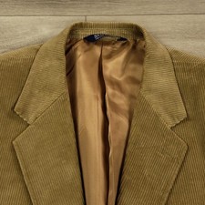 Stafford Corduroy Blazer Men Size 44R Tan Brown Cotton Two Button Single Vented