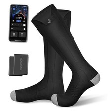 Heated Socks, 6000mAh Rechargeable Electric Socks for Men Women with APP Black