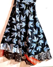 Incredible-art Vintage Silk Sari Magic Wrap Skirt Reversible Double Layer skirt,