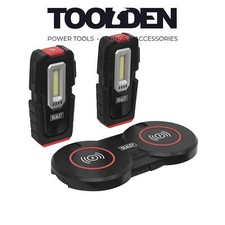 Image of Sealey LEDWCBCOMBO3 Inspection Light (x2) 3W & 1W COB LED & Double Wireless Char