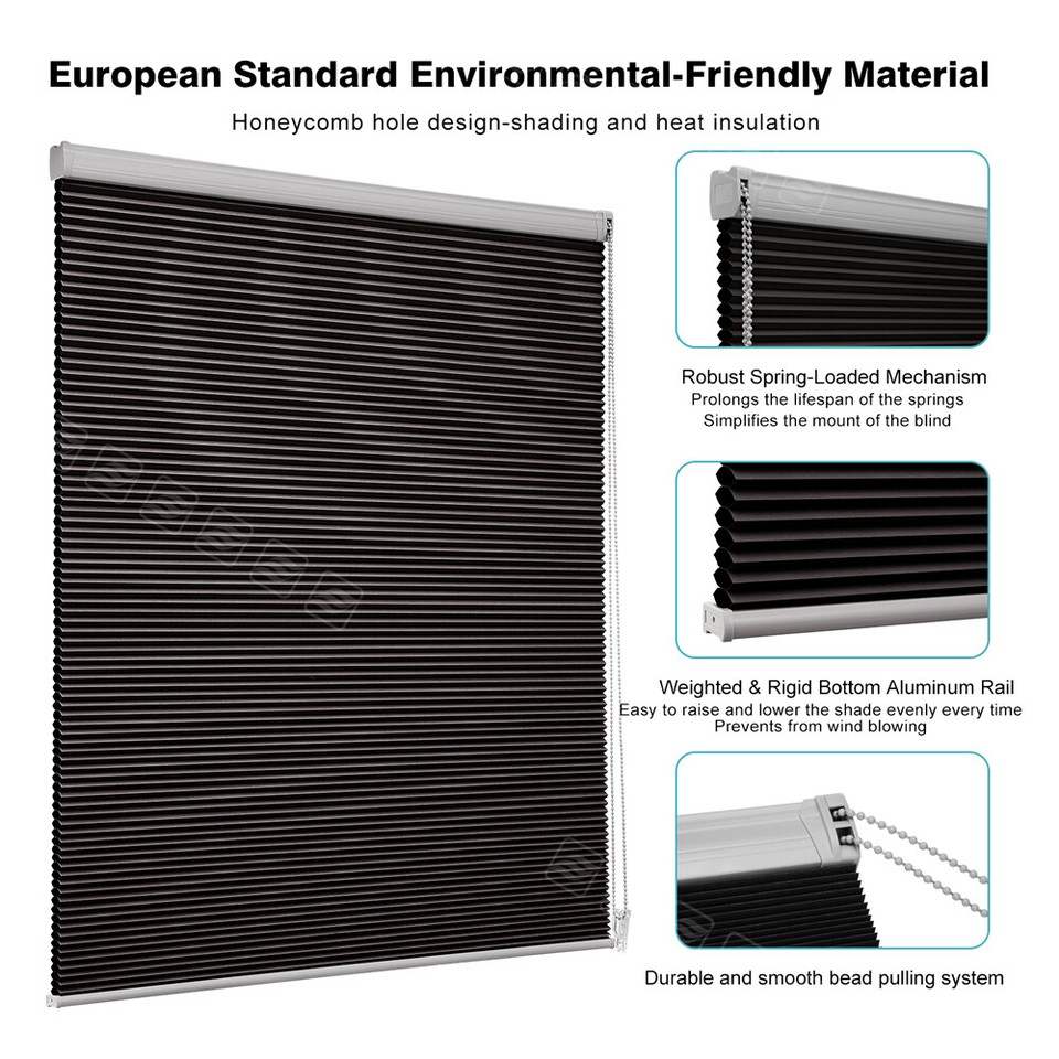 Custom Cut Blackout Drawstring Cellular Shades Window Honeycomb Blinds ...