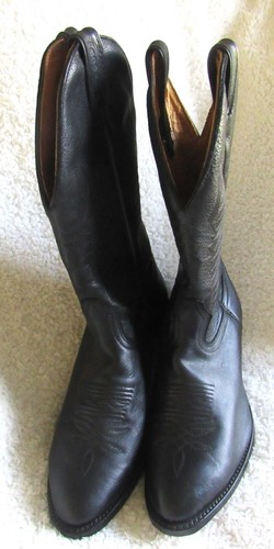 BOULET BLACK WESTER COWBOY BOOT MENS CANADA SIZE 7 1/2 5E VERY LITTLE WEAR - Picture 6 of 10