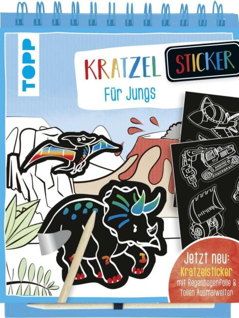 Thumbnail - Kratzel-stickerbuch Für Jungs | Buch | 9783772484278