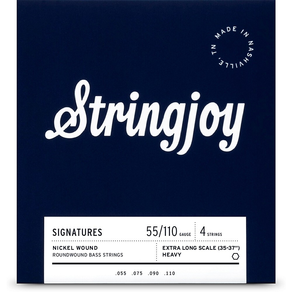 Stringjoy 4-струнные удлиненные струны для бас-гитары с никелевой обмоткой 55 - 110