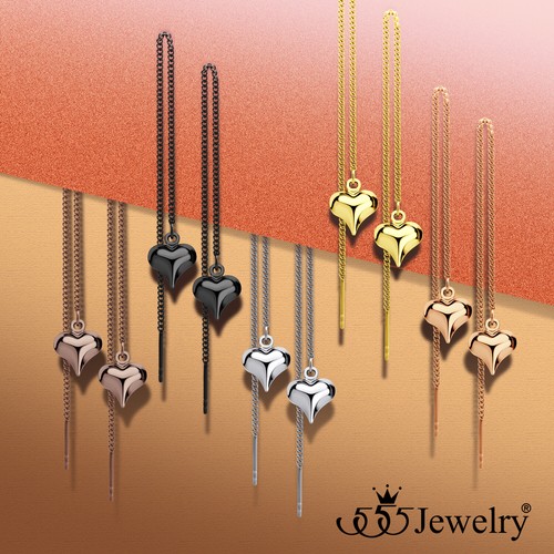 555Jewelry Womens Earrings Tiny Heart Love Dainty Drop Threader Dangle String - Picture 11 of 28