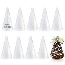 10 Pack Styrofoam Cones for Craft 4.3x2.2in Craft Foam Tree Cones White Small...