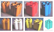  Lego Duplo 4er gewellt Bausteine hoch Baumstamm Wand Säule gewölbt 2x2x2 wellig