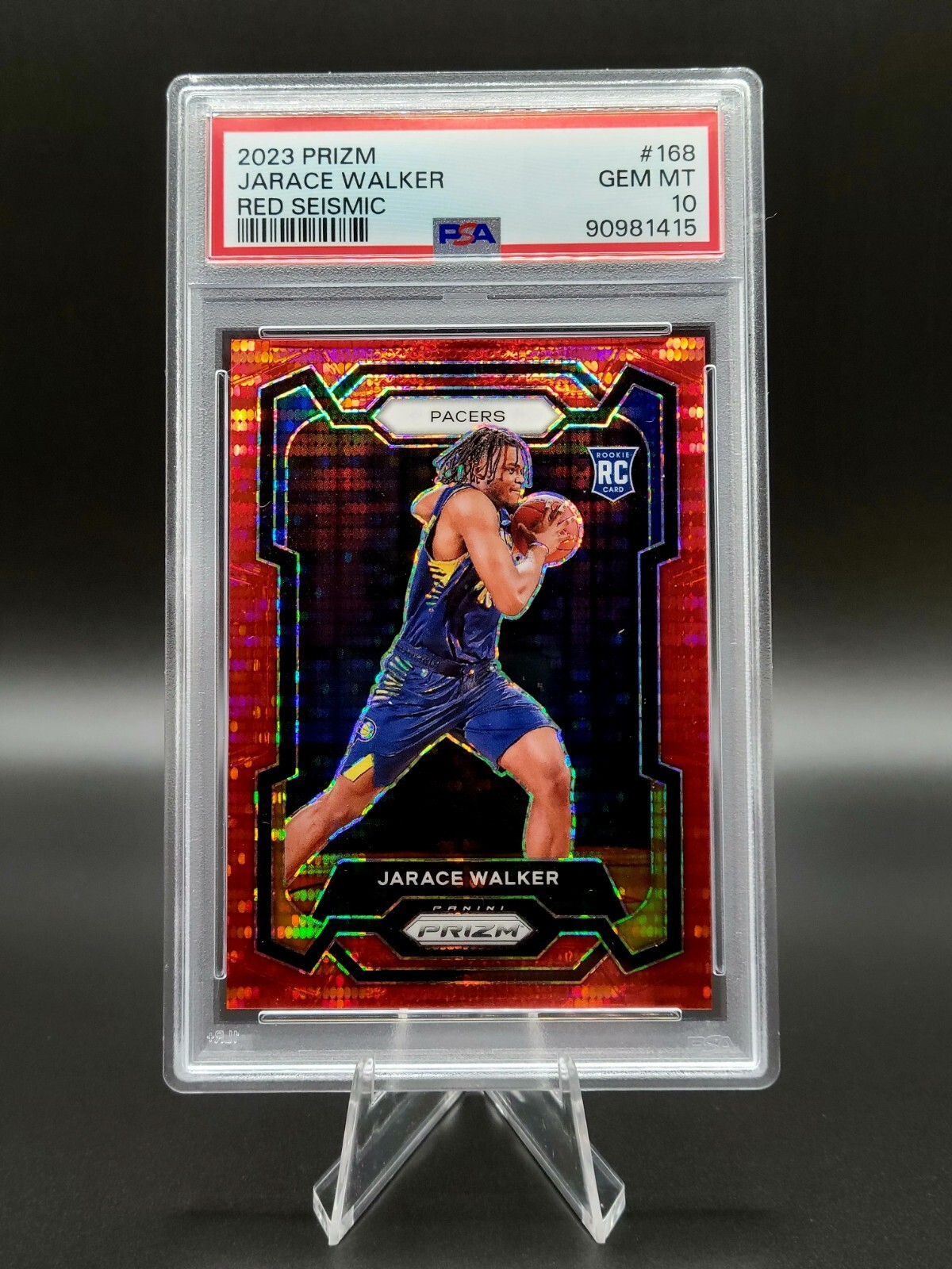 2023-24 Prizm Jarace Red Seismic Rookie #168 Jarace Walker (RC) /299 Pacers