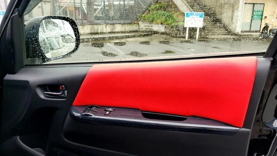 Door Panel Trim PVC Leather Red Left Right JDM Parts for Toyota HIACE 200 series Foto 3 de 4