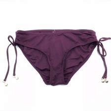 Anne Cole Aubergine Purple Cinched Side Tie Pull On Bikini Bottoms Size XS