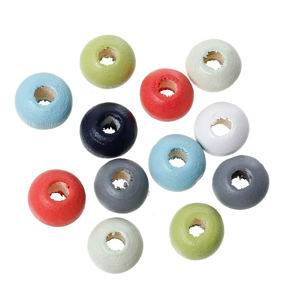 SAVMER 50 Perles en Bois 6mm Couleur Mixte