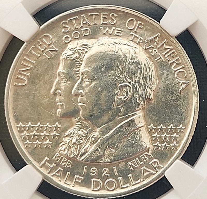 1921 50 C  Alabama , NGC Unc. details  , nice silver coin    #1924, #61-17