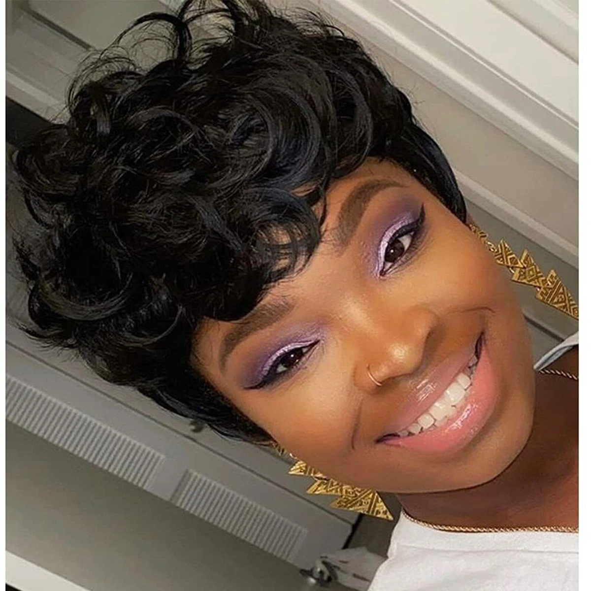 Short curly wigs for black women cheap