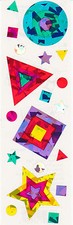 Mrs. Grossman's Stickers - Sparkle Shapes - Stars, Circles, Squares - 3 Strips