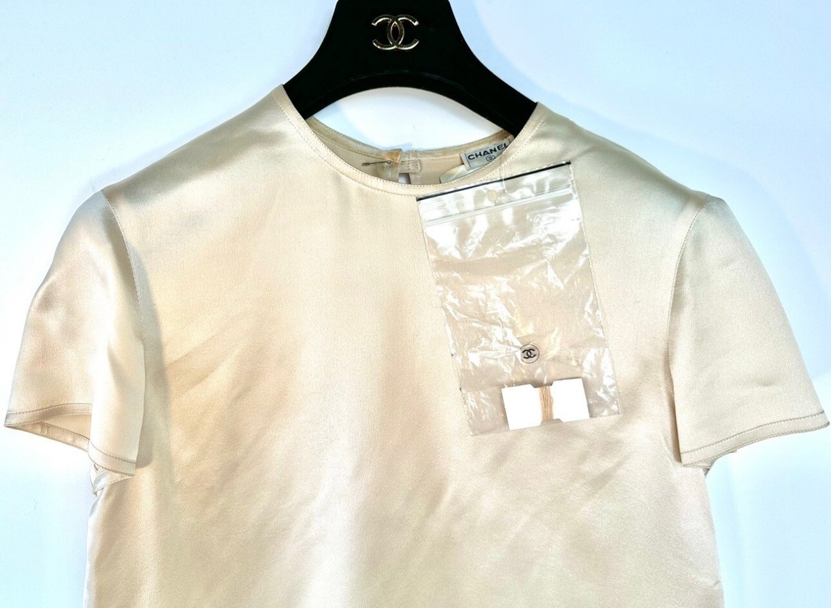 Chanel Vintage 1994 Ivory Blouse 36 38 40 4 6 8 Top Shirt