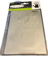 Darice Embossing Folder Flower In Water Can Watering Pot Summer Country 1219-404